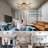Modern LED Chandelier Light Fixture Dimmable Remote (75 cm) - Front View