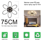 Modern LED Chandelier Light Fixture Dimmable Remote (75 cm) - Top-Down View