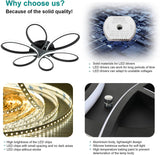 Modern LED Chandelier Light Fixture Dimmable Remote (75 cm) - 45-Degree Angle