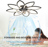 Modern Ceiling Light Fan, Low Profile, 6 Wind Speed, 3 Color (90cm, Black) - 45-Degree Angle