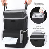 Car Trash Can Lid Holder Storage Bag Organizer - Top-Down View
