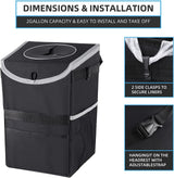 Car Trash Can Lid Holder Storage Bag Organizer - 45-Degree Angle