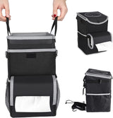 Car Trash Can Lid Holder Storage Bag Organizer - Close-Up Angle