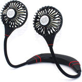 Hands-Free Neck-Mounted Portable Air Cooler Fan with USB Rechargeable Battery and 3 Speed Settings for Outdoor Activities