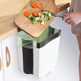Hanging Trash Can Collapsible Small Garbage Waste Bin for Kitchen Cabinet Door (White) - Top-Down View
