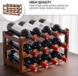3-layer Bamboo Wine Storage Rack (12 bottles) - Top-Down View