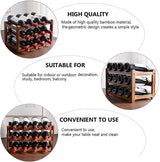 3-layer Bamboo Wine Storage Rack (12 bottles) - Rear View