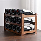 3-layer Bamboo Wine Storage Rack (12 bottles) - Close-Up Angle