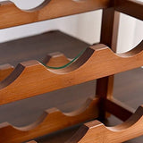 3-layer Bamboo Wine Storage Rack (12 bottles) - Low Angle