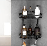Two-Tier Wall-Mounted Corner Shelf for Bathroom - Front View