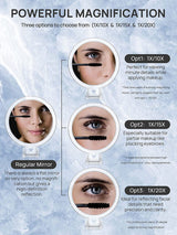 Double-Sided 1X/20X Magnifying Foldable Makeup Mirror for Handheld, Table and Travel Usage - Front View