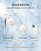 Double-Sided 1X/20X Magnifying Foldable Makeup Mirror for Handheld, Table and Travel Usage