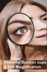 20X Magnifying Mirror and Eyebrow Tweezers Kit for Travel - Top-Down View