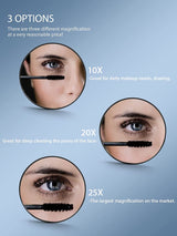 20X Magnifying Mirror and Eyebrow Tweezers Kit for Travel - 45-Degree Angle