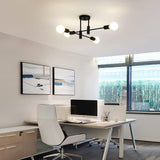 Mid Century Chandelier Modern, 4-Light - Front View