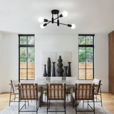 Mid Century Chandelier Modern, 4-Light - Top-Down View