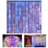 300 LEDs Window Curtain Fairy Lights 8 Modes and Remote Control for Bedroom (Multicolor, 300 x 300cm) - Close-Up Angle