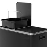 Kitchen Dual Recycling Bin 30L, Black - Side View
