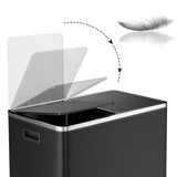 Kitchen Dual Recycling Bin 30L, Black - Top-Down View