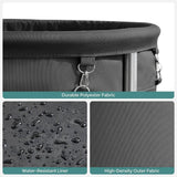 Steel Frame Laundry Basket Wheels, Black - Side View