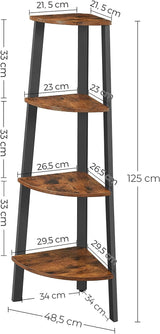 Corner Shelf 4 Tier Industrial Storage Rack - Side View
