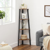 Corner Shelf 4 Tier Industrial Storage Rack - Low Angle