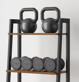 5-Tier Industrial Bookcase, Rustic Brown - Low Angle