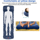 Ultralight Inflatable Camping Sleeping Pad with Pillow for Travelling and Hiking - Top-Down View