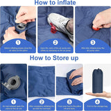 Ultralight Inflatable Camping Sleeping Pad with Pillow for Travelling and Hiking - 45-Degree Angle