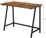 Industrial Rustic Steel Writing Desk for Home Office - Side View