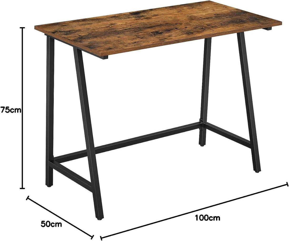 Industrial Rustic Steel Writing Desk for Home Office