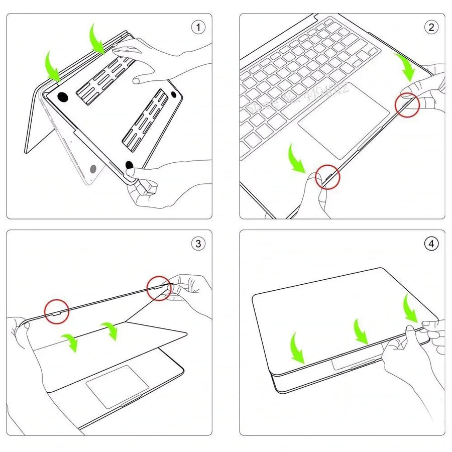 MacBook Air Hard Shell Case in Matte Green with Keyboard Cover for A2337/A2179/A1932