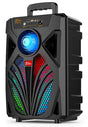 2000W Portable Bluetooth Speaker with Subwoofer, Black, Karaoke Mic, 8" Woofer