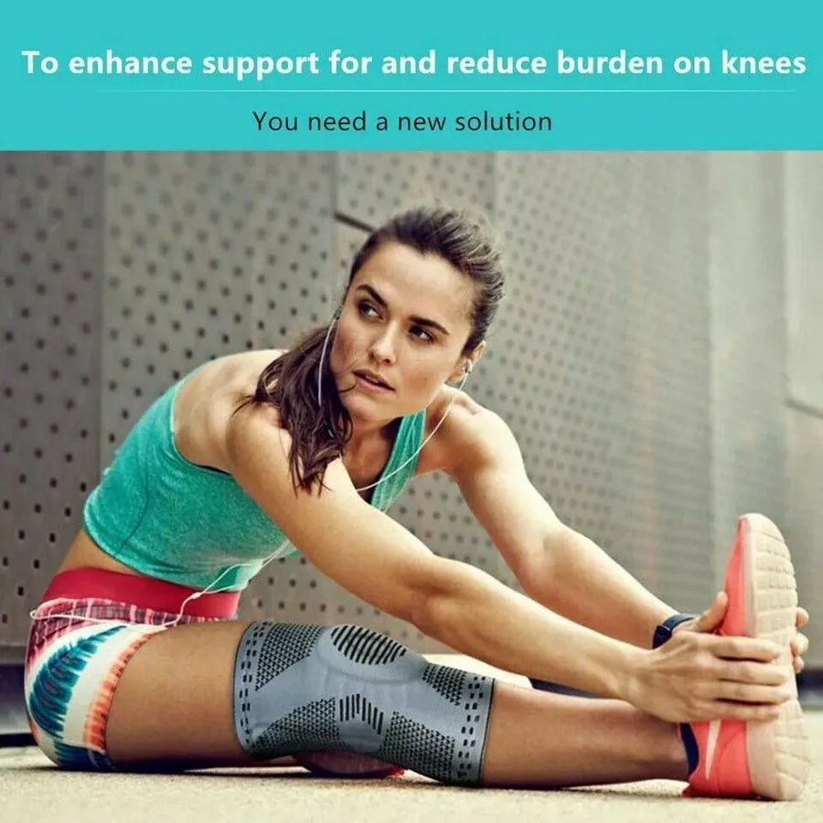 Black Knee Compression Sleeve for Sports Support, Size M