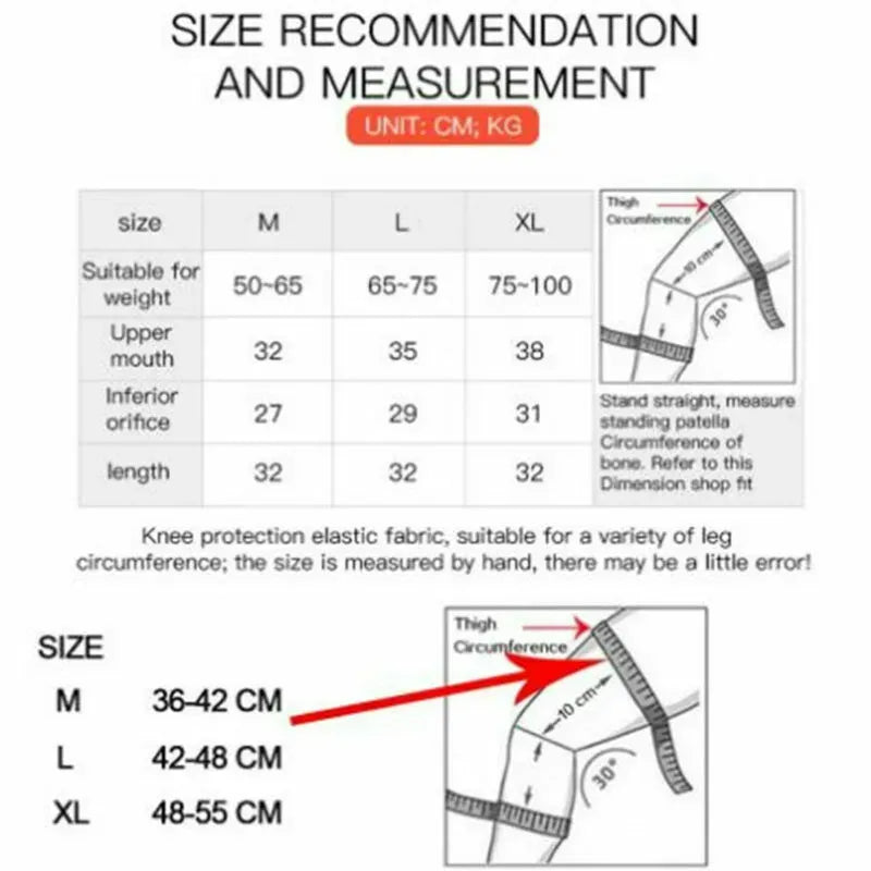 Black Knee Compression Sleeve for Sports Support, Size M
