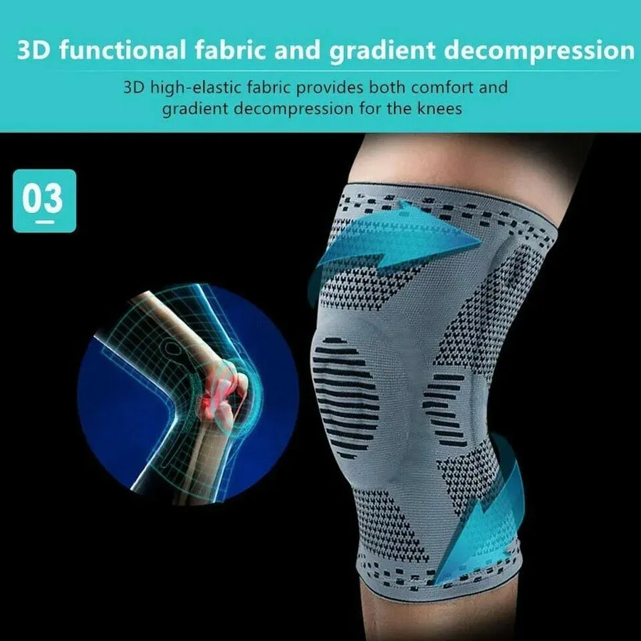 Knee Compression Sleeve in Grey for Arthritis Relief and Sports Support