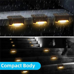 Multicoloured warm Outdoor Solar LED Deck Lights - Warm White, 4-Pack, IP65 Waterproof for Garden, Patio, Pathway
