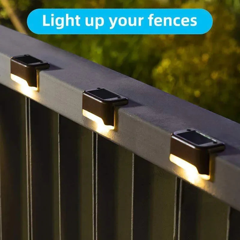Outdoor Solar LED Deck Lights - 4-Pack Multicoloured Warm White for Garden, Patio, Pathway, Stairs