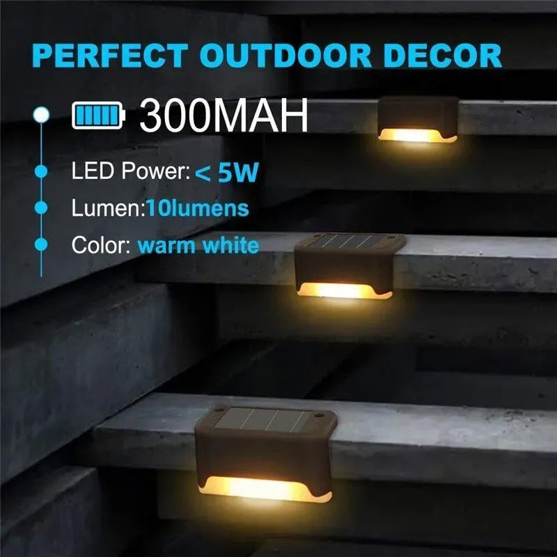 Outdoor Solar LED Deck Lights - 4-Pack Multicoloured Warm White for Garden, Patio, Pathway, Stairs