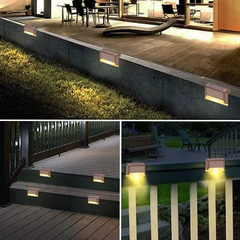 Multicoloured warm Outdoor Solar LED Deck Lights - 8-Pack Warm White Pathway and Garden Lamps