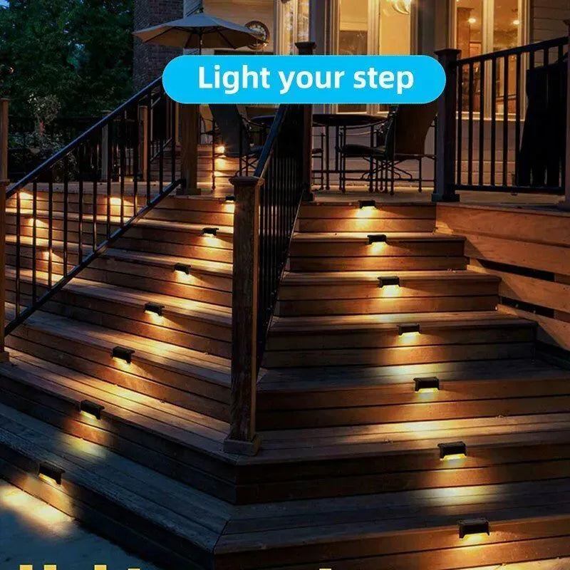 Multicoloured warm Outdoor Solar LED Deck Lights - 12-Pack Warm White Garden Pathway Lamps