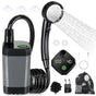 Portable Camping Shower, 6000mAh Rechargeable Grey Shower Pump with LED Display