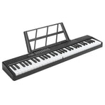 61-Key Black Electronic Digital Piano Keyboard with Built-In Speaker and Microphone