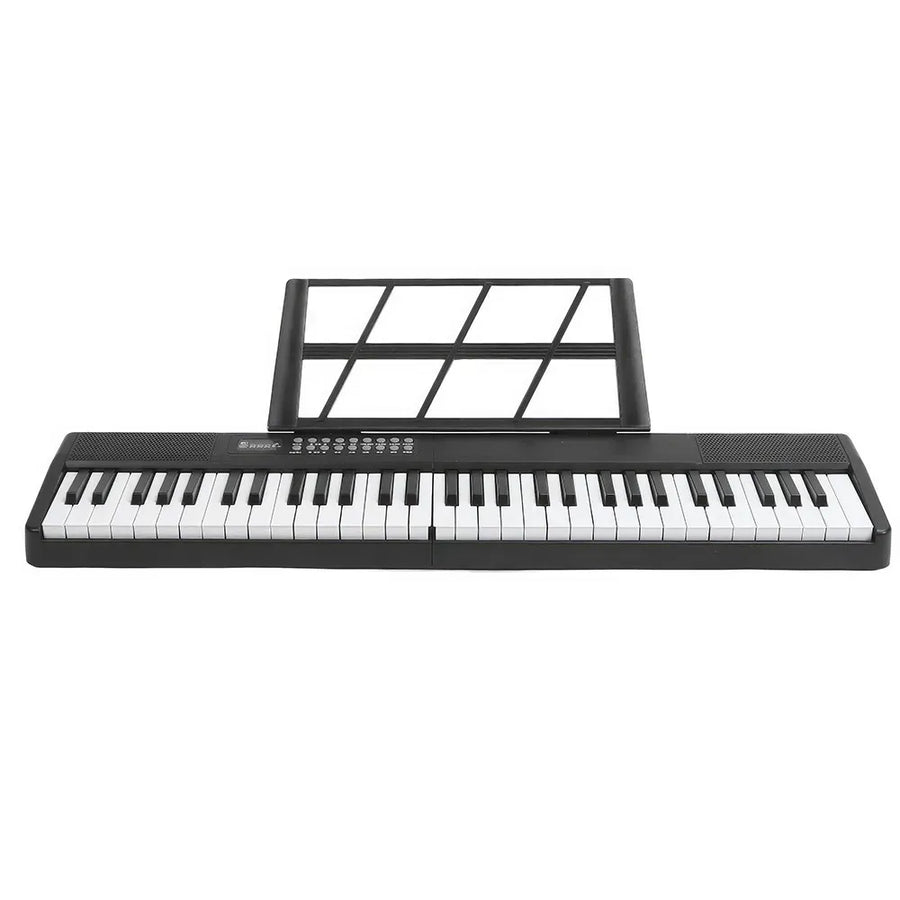 61-Key Black Electronic Digital Piano Keyboard with Built-In Speaker and Microphone