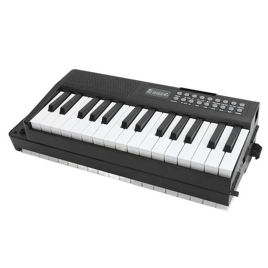 61-Key Black Electronic Digital Piano Keyboard with Built-In Speaker and Microphone