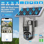Dual Lens 8MP Full HD Solar Security Camera with 360° View and Night Vision