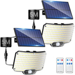 238LED Solar Powered Motion Sensor Outdoor Security Flood Light - Black