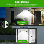 Solar Powered LED Motion Sensor Wall Light, Black, 2000LM, IP65, 3 Modes