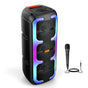 Portable Black Wireless Bluetooth Speaker with Dual Stereo Subwoofer and RGB Lights