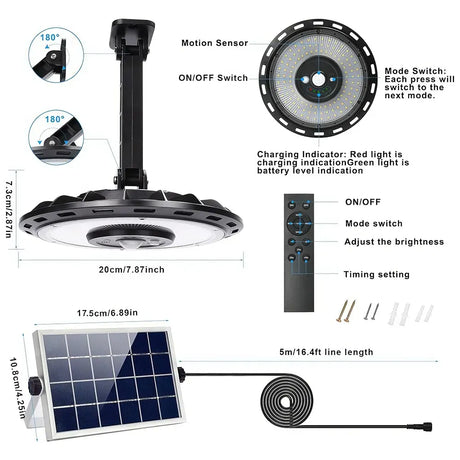 3000LM Black Solar Sensor LED Lights with Dual Head for Outdoor Use, LED Lights